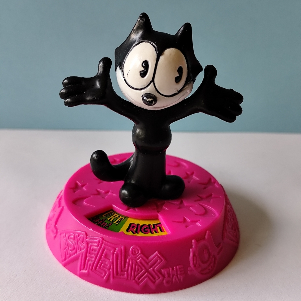 3/$20💗Vintage 1996 Wendy's ASK FELIX THE CAT Fortune Teller Figure Spinner